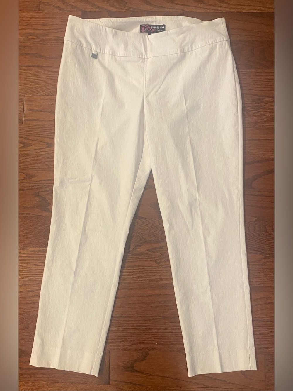 Peck & Peck White Slim Ponte Dress Pants